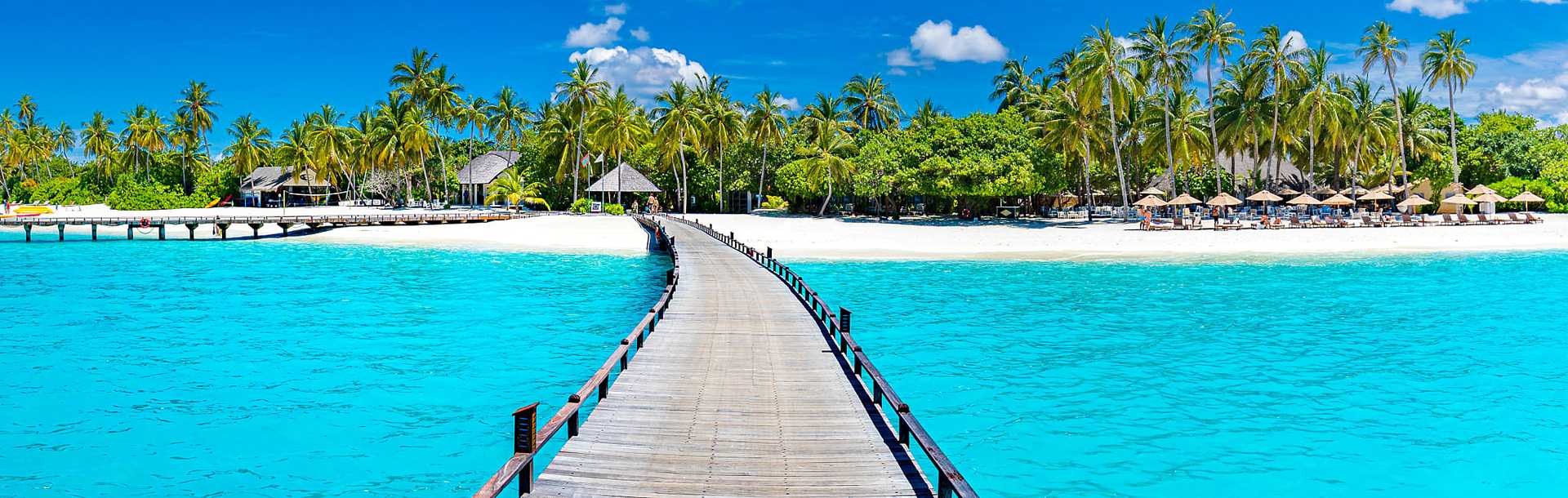 Walkway over the water in the Maldives.