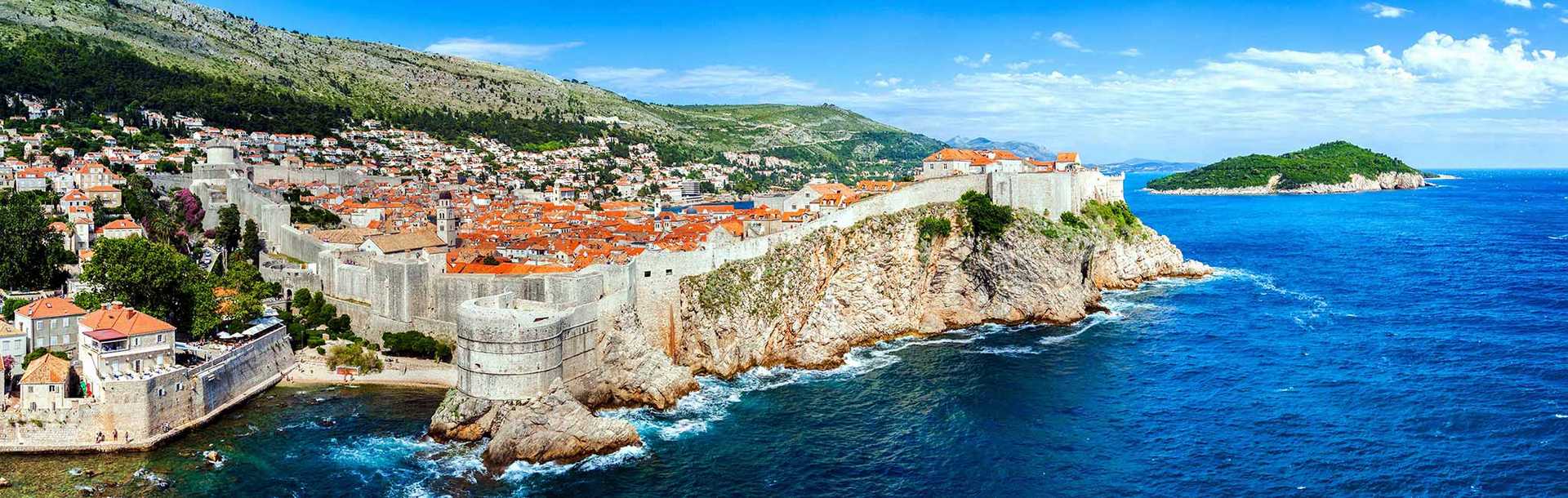 Dubrovnik overlooking the Adriatic Sea on the Dalmatian Coast.