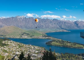 Paragliding over Queenstown, New Zealand