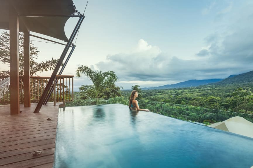 Panoramic view from luxurious Nayara Tented Camp in Costa Rica