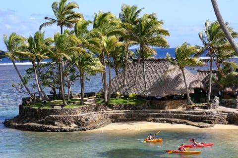 Tourists Kayaking in Fiji 