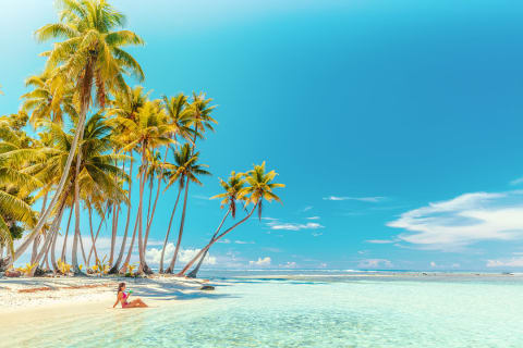 Motu beach in Tahiti